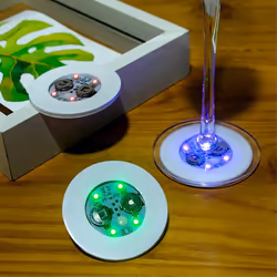 5PCS LED Coaster Luminous Bottle Stickers Lights Lamps B