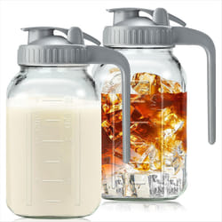 Glass Pitchers,32oz,Wide Mouth Leak-proof Glass Water Pitcher