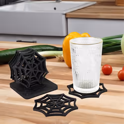 Spider Coaster Spooky Spider Web Coasters for Home Decoration Set