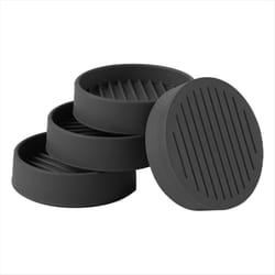 4Pcs Round Rubber Furniture Caster Cups, black