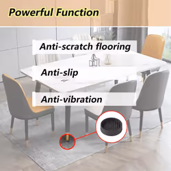 4Pcs Round Rubber Furniture Caster Cups, black