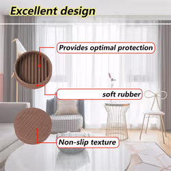 4Pcs Round Rubber Furniture Caster Cups, brown
