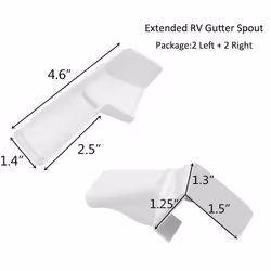 RV Rain Gutter Spouts Roof Rail Gutter Drain Protect Accessorie,B