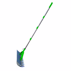 1.7M Lawn Hay Rake, Thatch Rake, Leaf Rake, Garden Descaling Rake