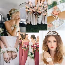 Corsage Wristlet Band 8Pcs Wrist Corsage Bracelets,Pearl