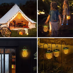 LED Solar Garden Lights Hanging Lantern Solar Pineapple Lamp