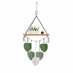 Wall Hanging Shelf - Nordic Style Boho Handwoven Leaf Tapestry