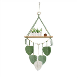 Wall Hanging Shelf - Nordic Style Boho Handwoven Leaf Tapestry