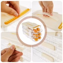 Egg Holder For Refrigerator Rolling Egg Organizer Egg Container Green