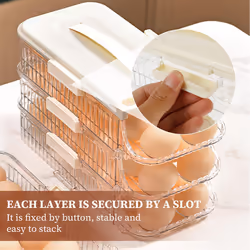 Egg Holder For Refrigerator Rolling Egg Organizer Egg Container Green