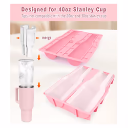 Ice Mold for 40oz Cup with Lid for Chilling Cocktails pink