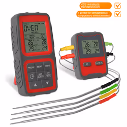 Wireless Meat Thermometer with four Meat Probe Kitchen