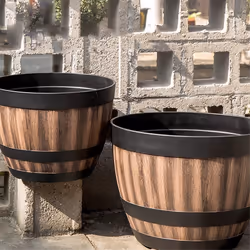 Flower Pots, Whiskey Barrel Flower Pots,(3PCS),22.8cm