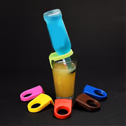 cocktail bottle clips, bottle holder plastic drinking clips, Green