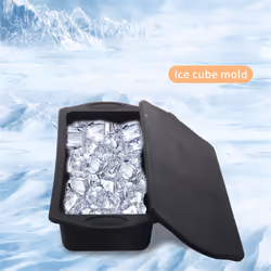 Black Silicone ice bath ice-cube mold+lid Reusable ice-cube mold