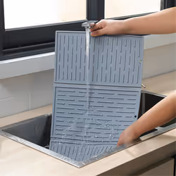 Black Foldable tri-fold tableware drying mat