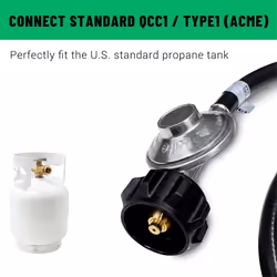 12 Ft Quick Connect Propane Hose for Rv to Grill