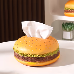 Hamburger Creatives Tissue Holder, Cute Tissue Round Napkin Box