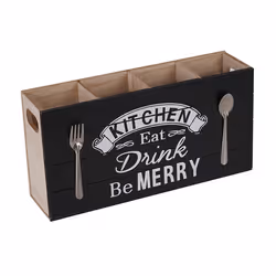 Spoons Silverware Wooden Cutlery Box Utensil Storage Holder B