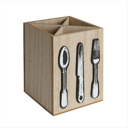 Wood Utensil Holder Kitchen Accessories Silverware Organizer C