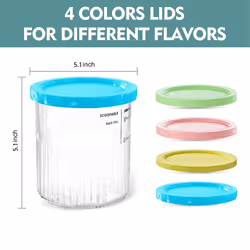 Replacement for Creami Pints and Lids - 4 Pack NC501