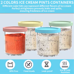 Pints with Lids Containers Replacement for Creami Deluxe 5 Pack