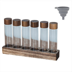 Coffee bean storage container display rack, tea tube glass big