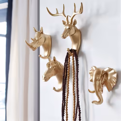 Wall Mounted Hooks Animal Rack Coat Caps Wall Hanger E