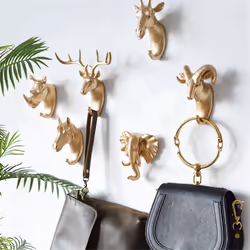 Wall Mounted Hooks Animal Rack Coat Caps Wall Hanger E