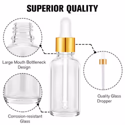 Glass Dropper Bottle 24 Pack Clear Glass Bottles Empty