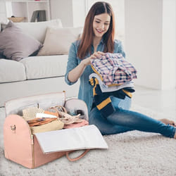 Travel Foldable Clothing Bag Multi-function Garment Bag Pink