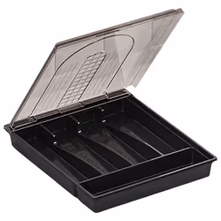 Organizer with Lid,Plastic Cutlery and Flatware Storage Box, B