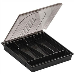 Organizer with Lid,Plastic Cutlery and Flatware Storage Box, B