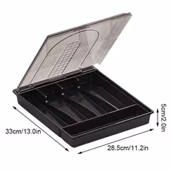 Organizer with Lid,Plastic Cutlery and Flatware Storage Box, B