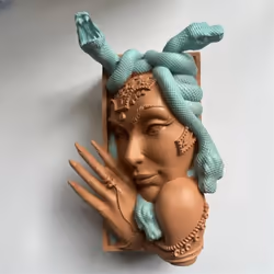 MedusaHead Book Nook Decorative Bookends Unique Snake Women Face Book