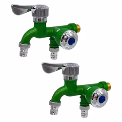 2PCS 2 Way Faucet Faucet Splitter Garden Hose Splitter Green