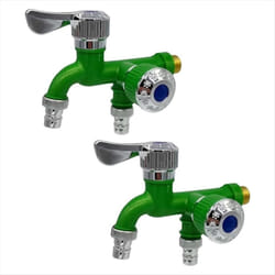 2PCS 2 Way Faucet Faucet Splitter Garden Hose Splitter Green