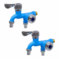 2PCS 2 Way Faucet Faucet Splitter Garden Hose Splitter Blue