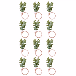 Napkin Rings Set of 12, Eucalyptus Leaf Napkin Rings