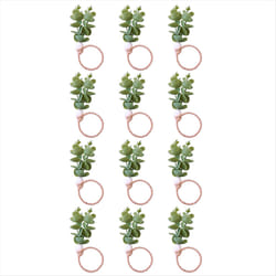 Napkin Rings Set of 12, Eucalyptus Leaf Napkin Rings