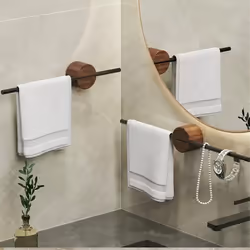 Minimalist Walnut Towel Rack Bathroom Towel Holder 40cm