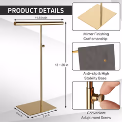 Necklace Holder Jewelry Stand Gold Polished Purse Display Stand