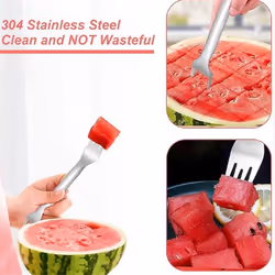 2-in-1 Stainless Steel Fruit Cutter, Watermelon Cutter Slicer Tool, L