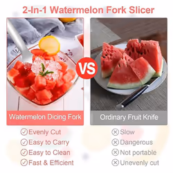 2-in-1 Stainless Steel Fruit Cutter, Watermelon Cutter Slicer Tool, S
