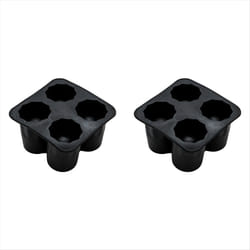 4 Cup Shape Silicone Mold Ice Mould Tray Black
