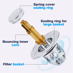 Universal Washbasin Stopper Bathroom Sink Drain Strainer,B