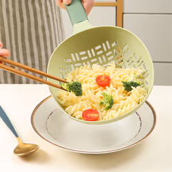 Scoop Colander, Silicone Colander Handle, Strainer Colander, Green