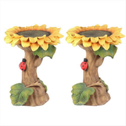 Polyresin Sunflower Bird Bath Pedestal,Handmade Sunflower Gifts