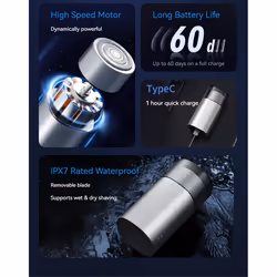 Men Electric Travel Shaver USB Charging Shaving Face Beard Shaver,A