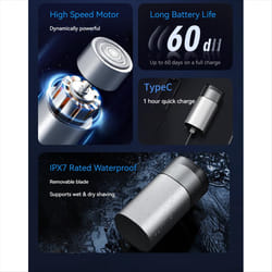 Men Electric Travel Shaver USB Charging Shaving Face Beard Shaver,A